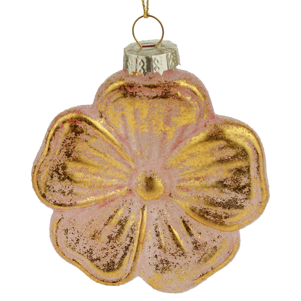 Glass christmas flower, Gold